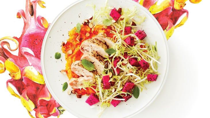 Dragon-Fruit-Salad-with-Lemony-Chicken-&-Butternut-Puree-73-web Dragon Fruit Salad with Lemony Chicken & Butternut Purée recipe