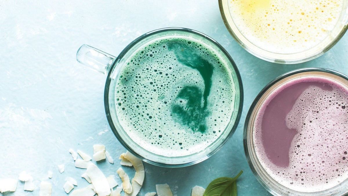 Toasted Coconut Spirulina Latte Recipe DairyFree Latte Recipes