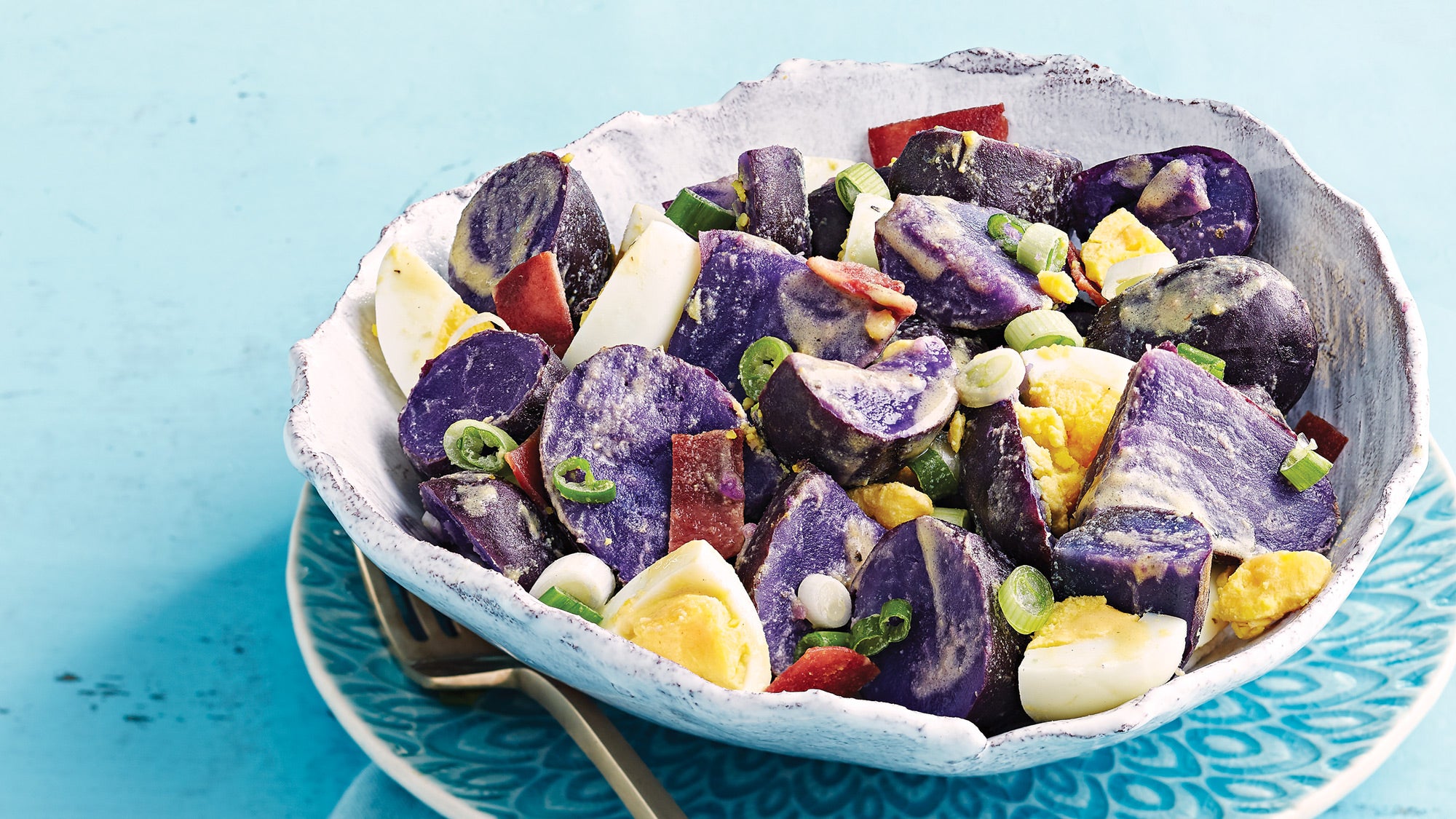 Purple Potato Egg Salad recipe