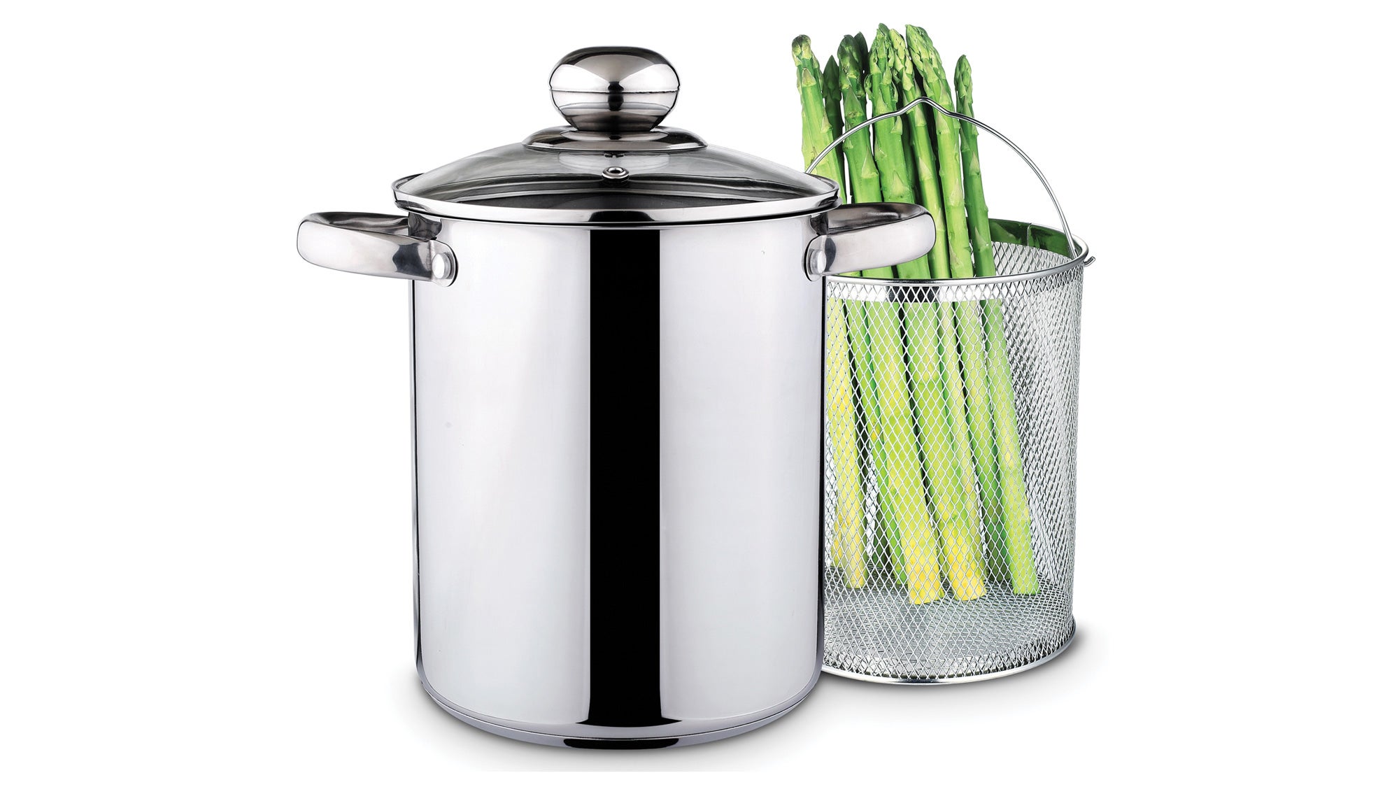 Imperial Home 4-Quart Stainless Steel Stovetop Steamer with Glass Lid