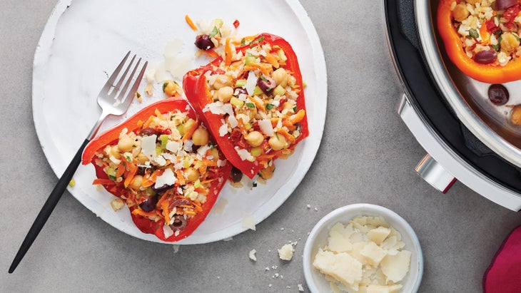 Vegetable– & Brown Rice–Stuffed Peppers recipe