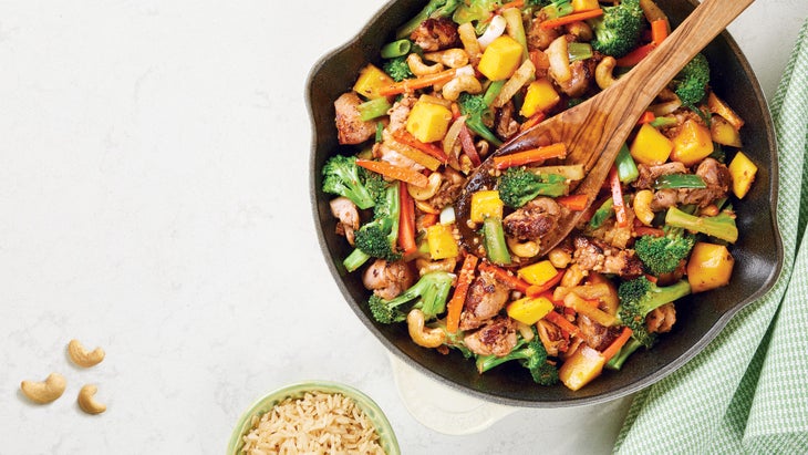 Cashew Ginger Chicken Stir-Fry with Mango recipe