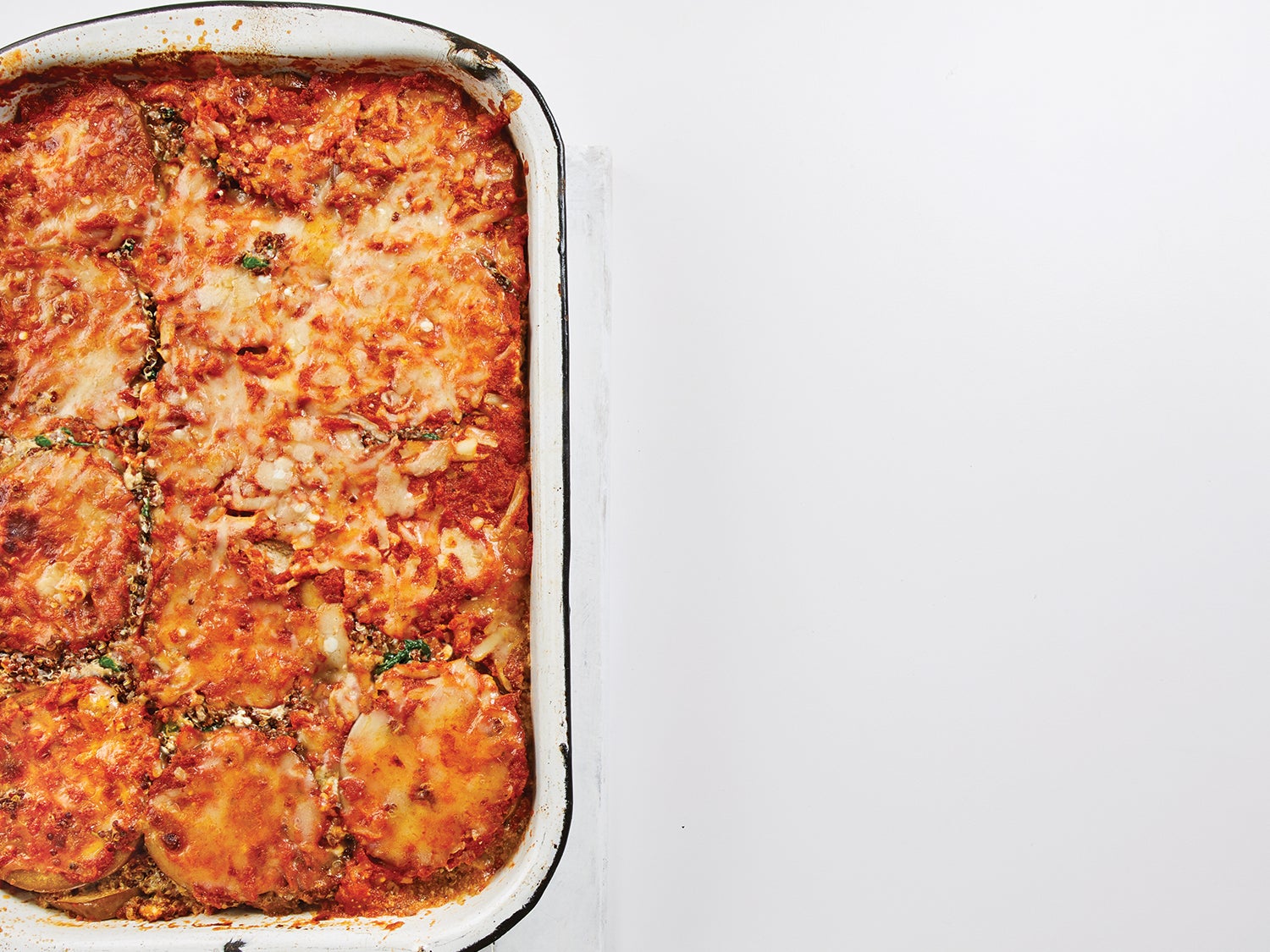 Vegetarian Quinoa Eggplant Marinara Bake Recipe