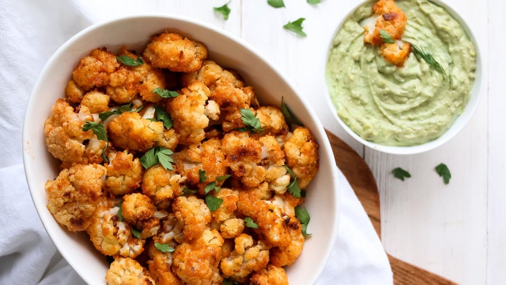 Roasted-Buffalo-Cauliflower-with-Herby-Avocado-Dip_84-web Roasted Buffalo Cauliflower with Herby Avocado Dip recipe