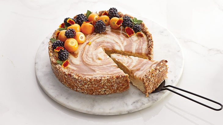 Vegetarian Salted Caramel Cashew cheesecake
