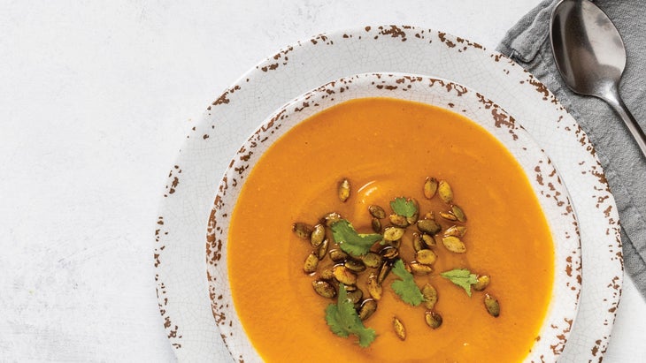 Curry Butternut Squash Soup with Spiced Pepitas recipe