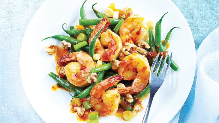 Hoisin Chile Shrimp with Green Beans and Walnuts Hoisin Chile Shrimp with Green Beans and Walnuts
