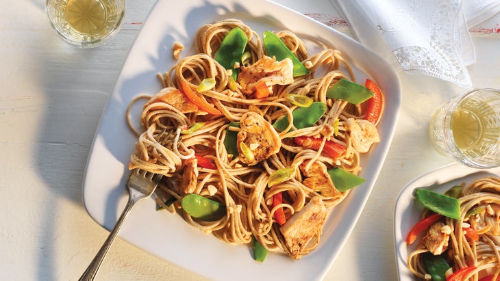 Peanut Chicken and Soba Noodle Bowls Japanese chicken recipe