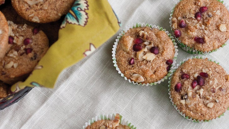 Pomegranate Walnut and Apple Muffins Pomegranate Walnut and Apple Muffins Recipe