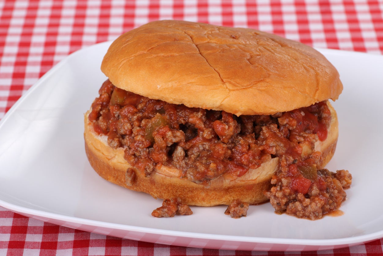 Sloppy joe made with salsa on a bun