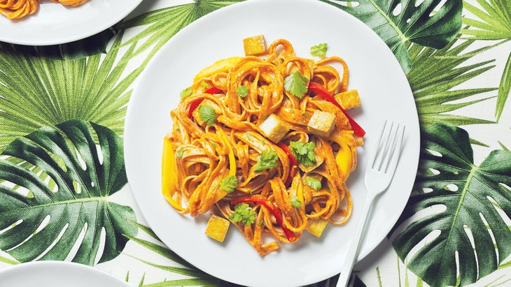 Spicy Peanut Tofu Noodle Salad recipe