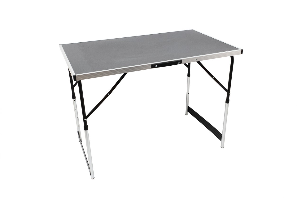 Height Adjustable Wallpaper Foldable Pasting Table with MDF Top and Aluminium Frame. Isolated with handmade clipping path.
