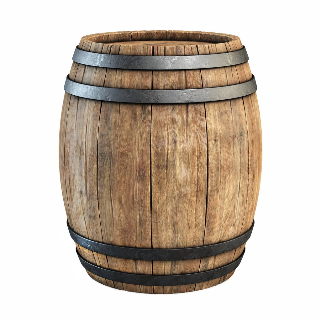wine barrel over white background 3d illustration