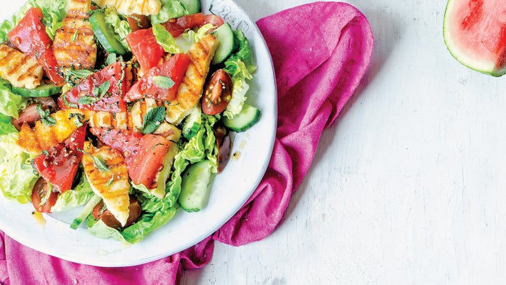 Grilled Watermelon & Halloumi Salad recipe