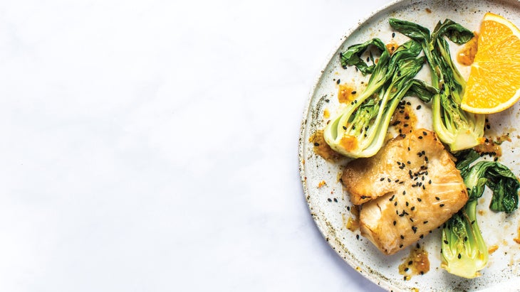 Miso-Glazed-Cod-with-Spicy-Orange-Baby-Bok-Choy_78-WEB Miso-Glazed Cod with Spicy Orange Baby Bok Choy recipe
