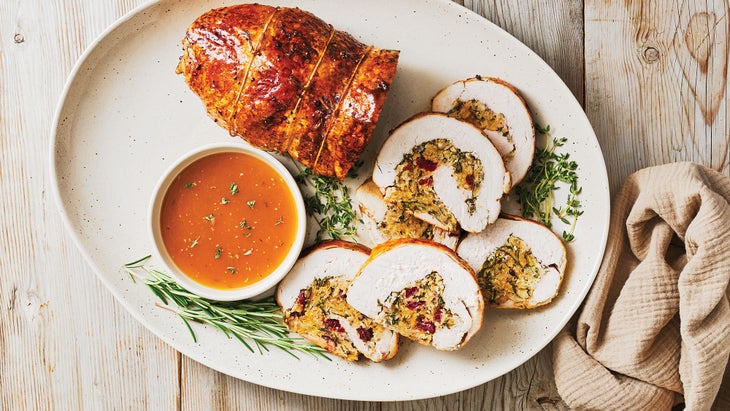 Pomegranate-Glazed-Turkey-Roulade-with-Wild-Rice-Stuffing-&-Gravy_95-web Pomegranate-Glazed Turkey Roulade with Wild Rice Stuffing & Gravy recipe