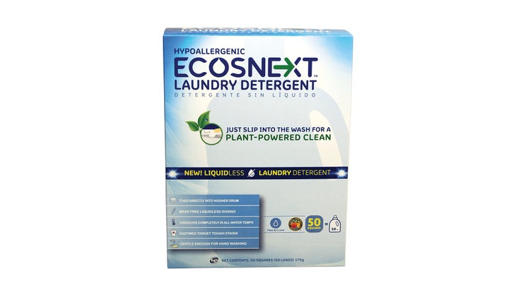 Box of laundry detergent sheets