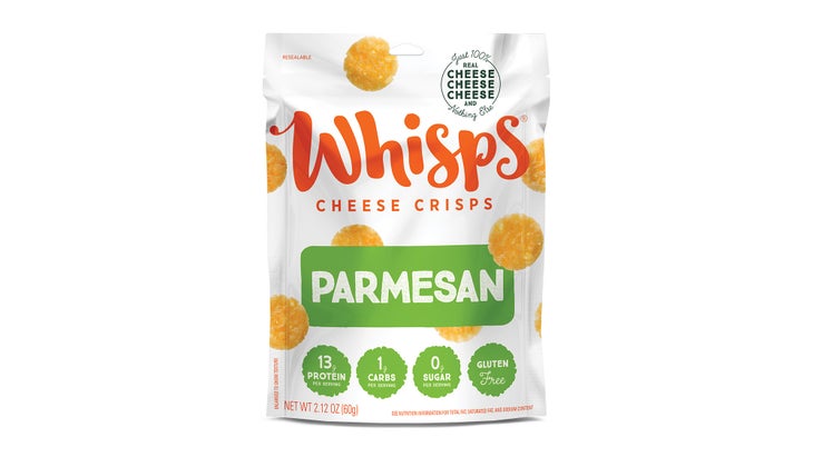 Pouch of parmesan crisps