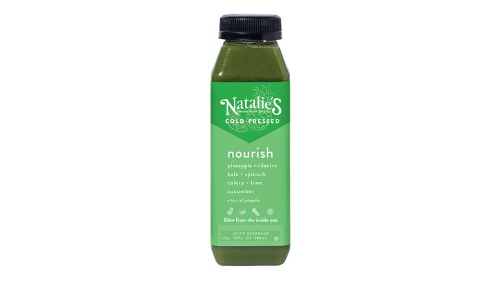 Green bottle of vegetable juice
