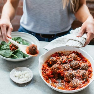 Meatless Meatballs in Rich Tomato Sauce