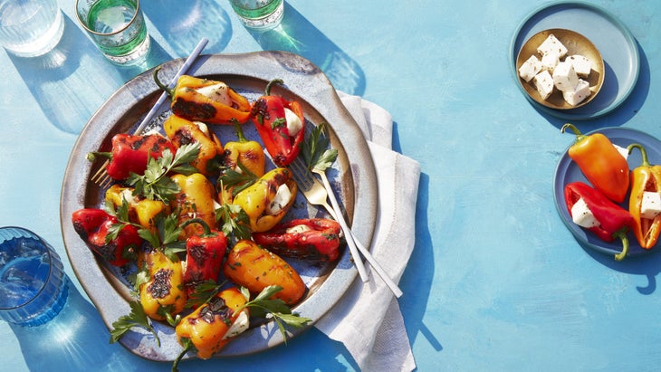 halloumi-stuffed peppers