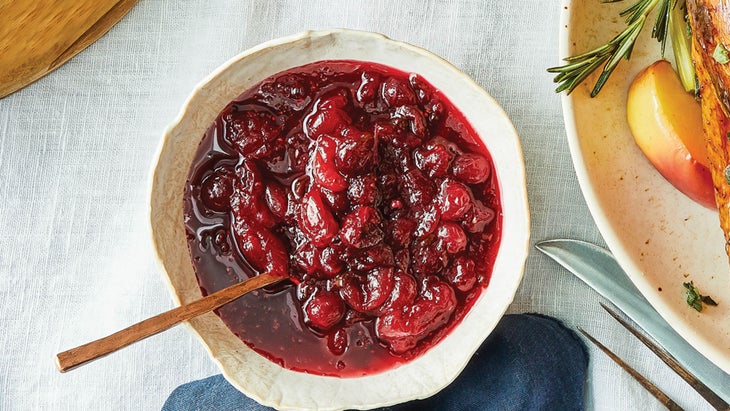 Spicy cranberry sauce in dish