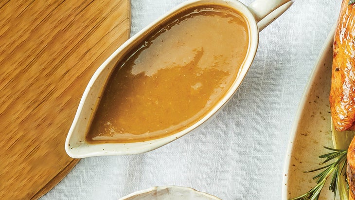 Turkey gravy in a gravy boat