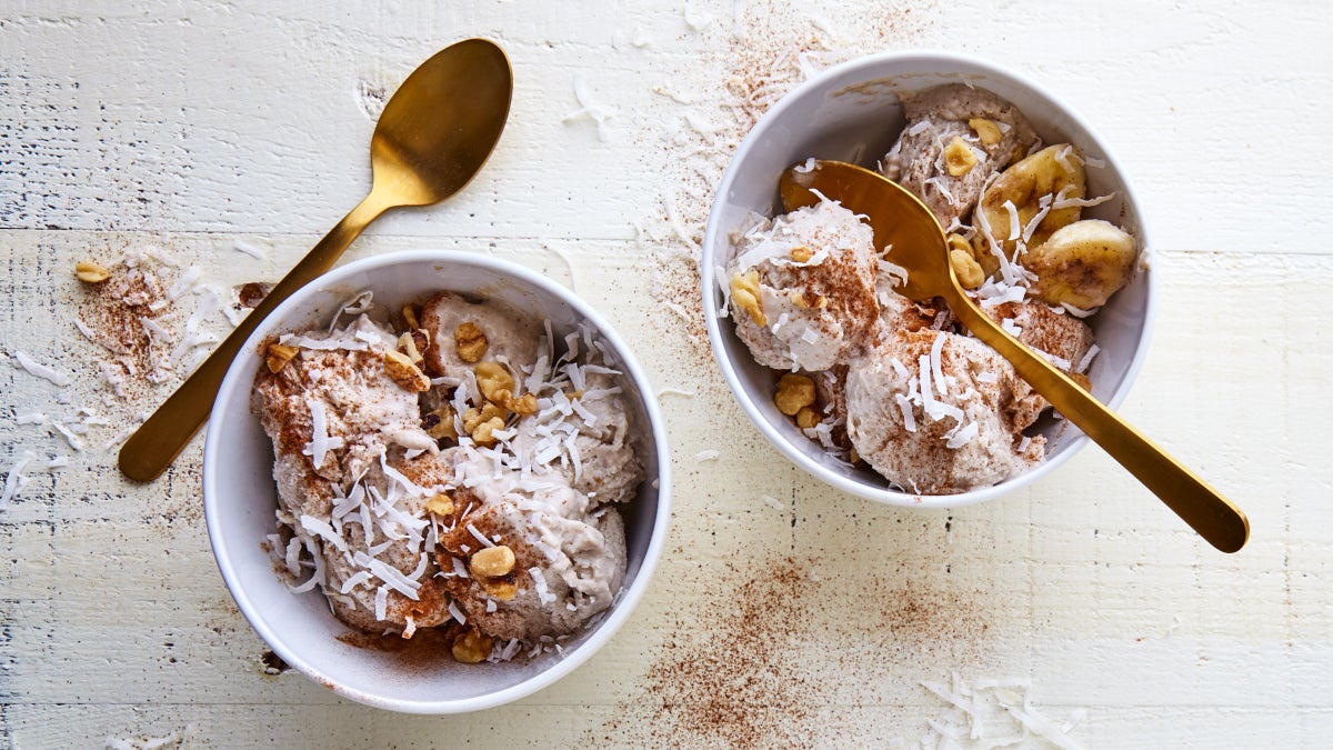 Roasted Banana Cinnamon "Nice" Cream Clean Eating