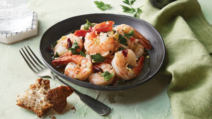Spicy Olive Oil-Poached Shrimp