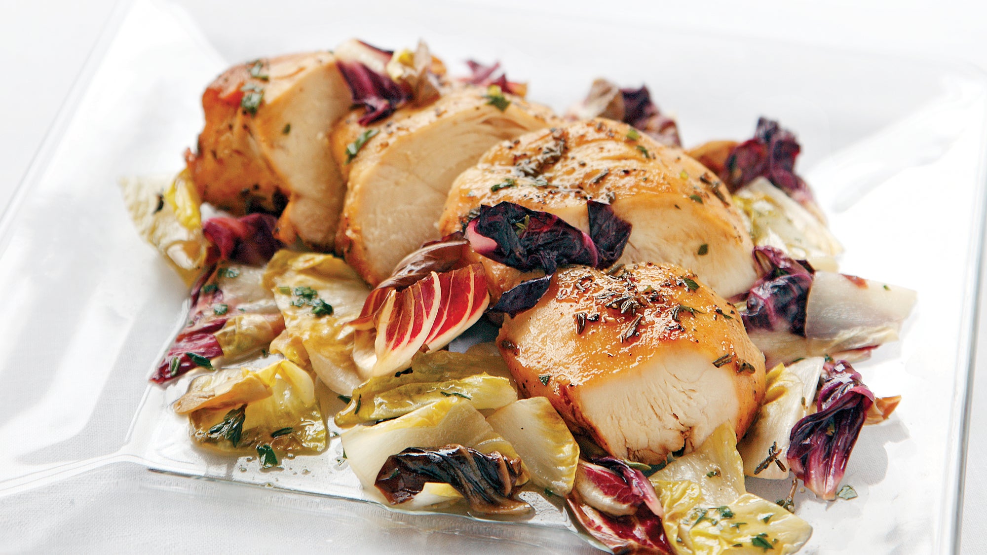 Braised Belgian Endive and Chicken Cutlets