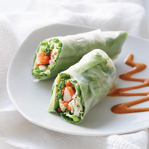 Chicken Shrimp Spring Rolls With Peanut Sauce