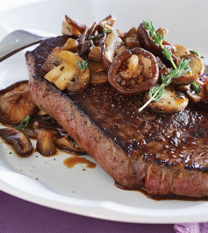 Steak with Mixed Mushroom Sauté image None