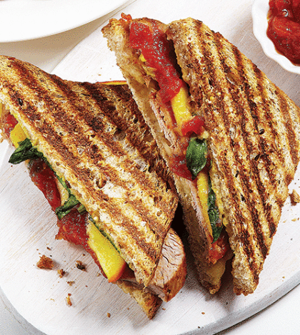 Roast Pork & Nectarine Panini with Tomato Jam image None