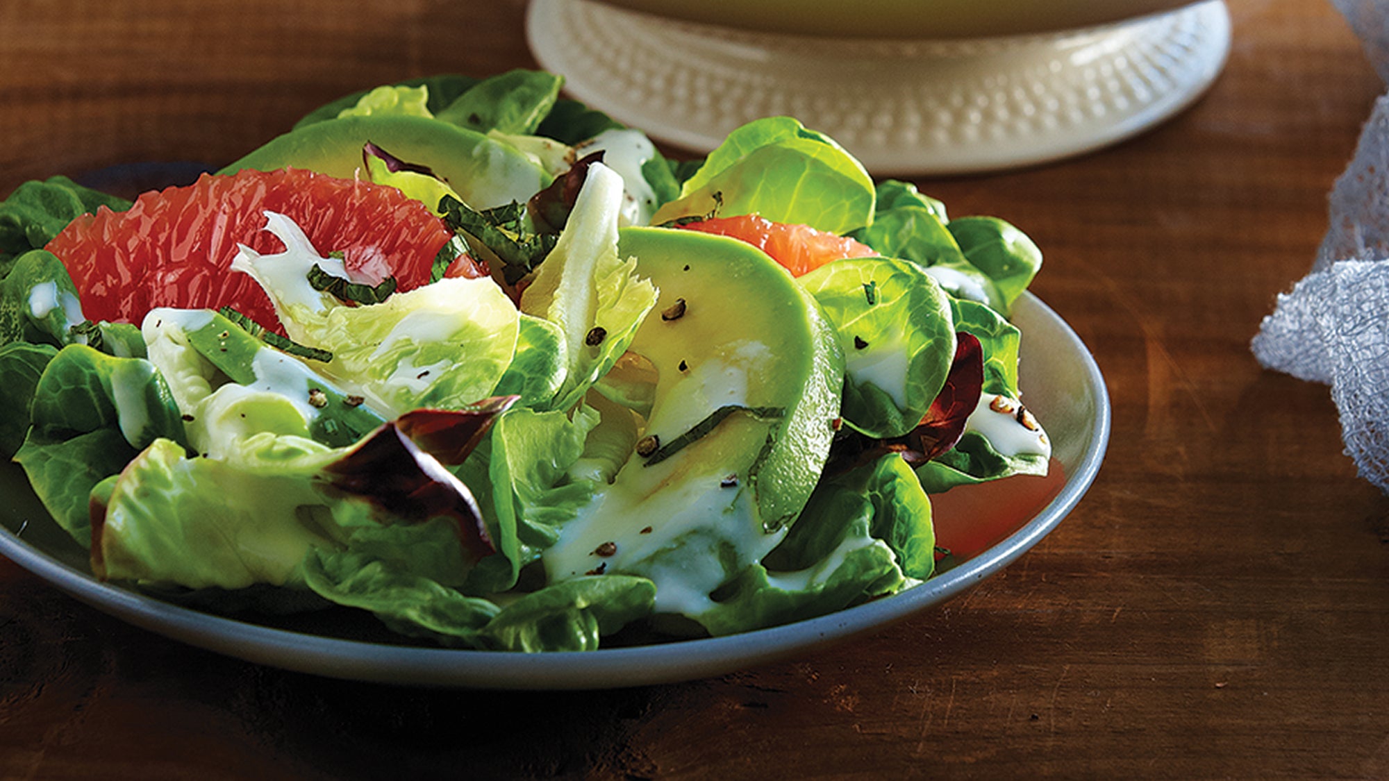 Butter Leaf Salad with Grapefruit, Avocado + Yogurt Dressing Recipe