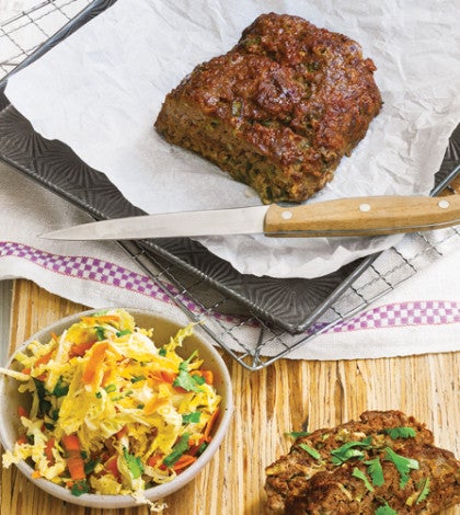 Asian-Style Meatloaf with Savoy & Carrot Slaw image None