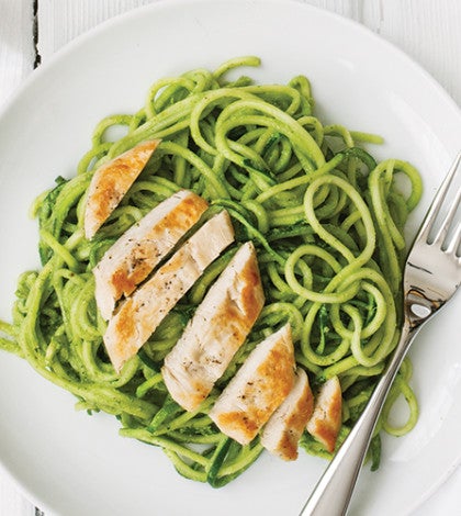 Zoodles with Cilantro Pesto & Grilled Chicken image None