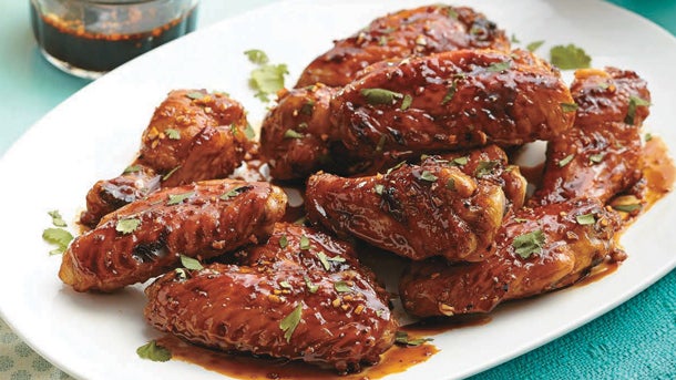 Molasses-wings-slideshow Sticky Honey Garlic Chicken Wings recipe
