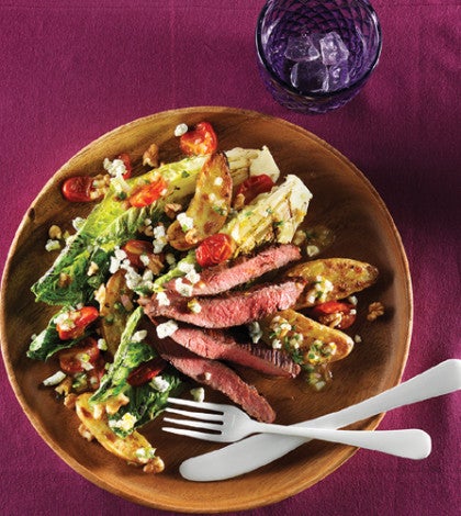 Charred Lettuce & Grilled Flank Steak Salad with Orange Shallot Vinaigrette image None