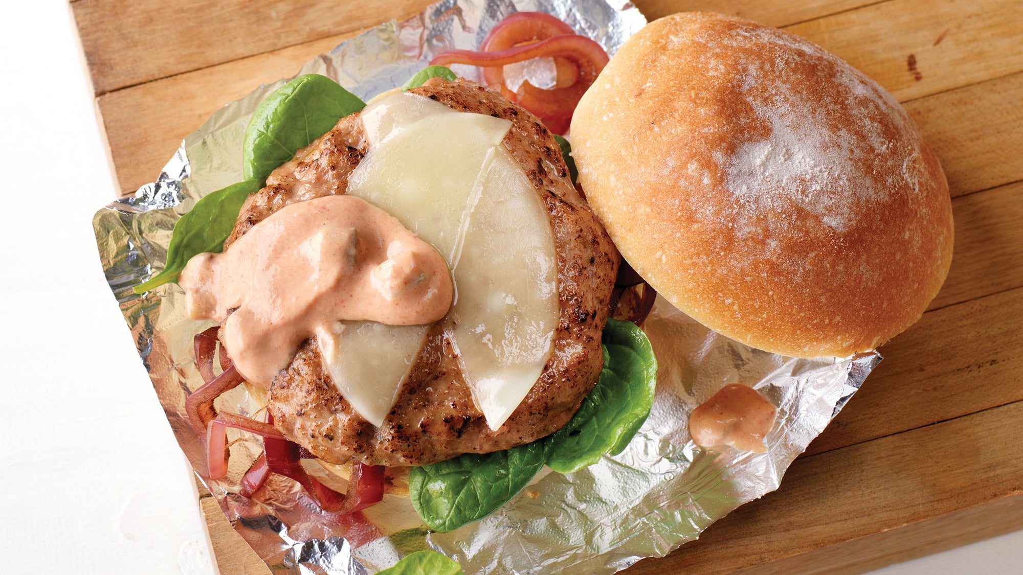 Thousand Island Burgers With Caramelized Onions Recipe