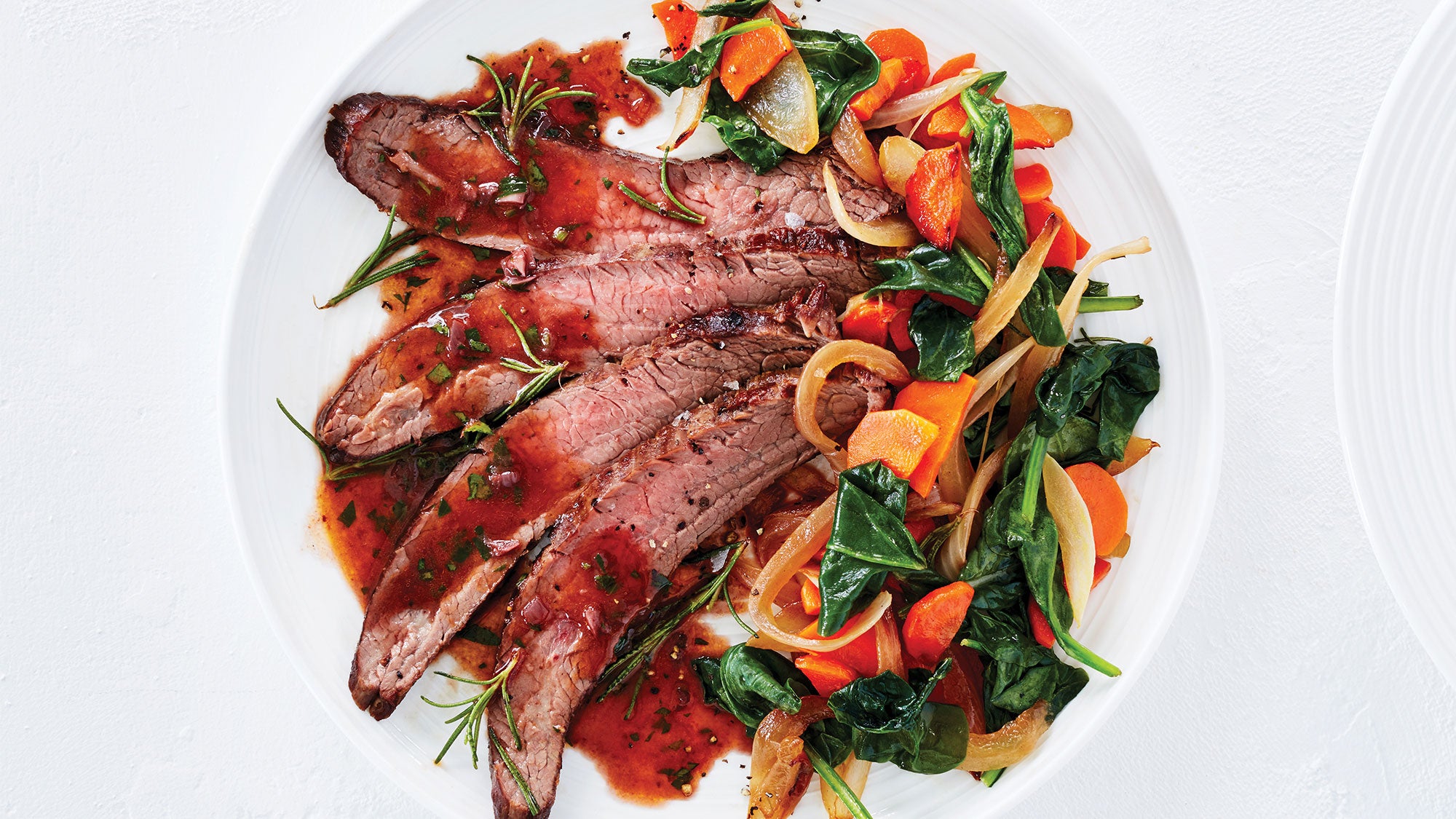 Red Wine Steak with Caramelized Vegetables Grilled Steak Recipes