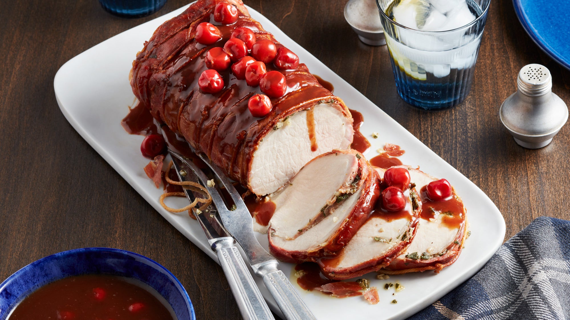 Prosciutto-Wrapped-Pork-Loin-with-Cherry-Cranberry-Pan-Sauce_83-WEB Prosciutto-Wrapped Pork Loin with Cherry Cranberry Pan Sauce