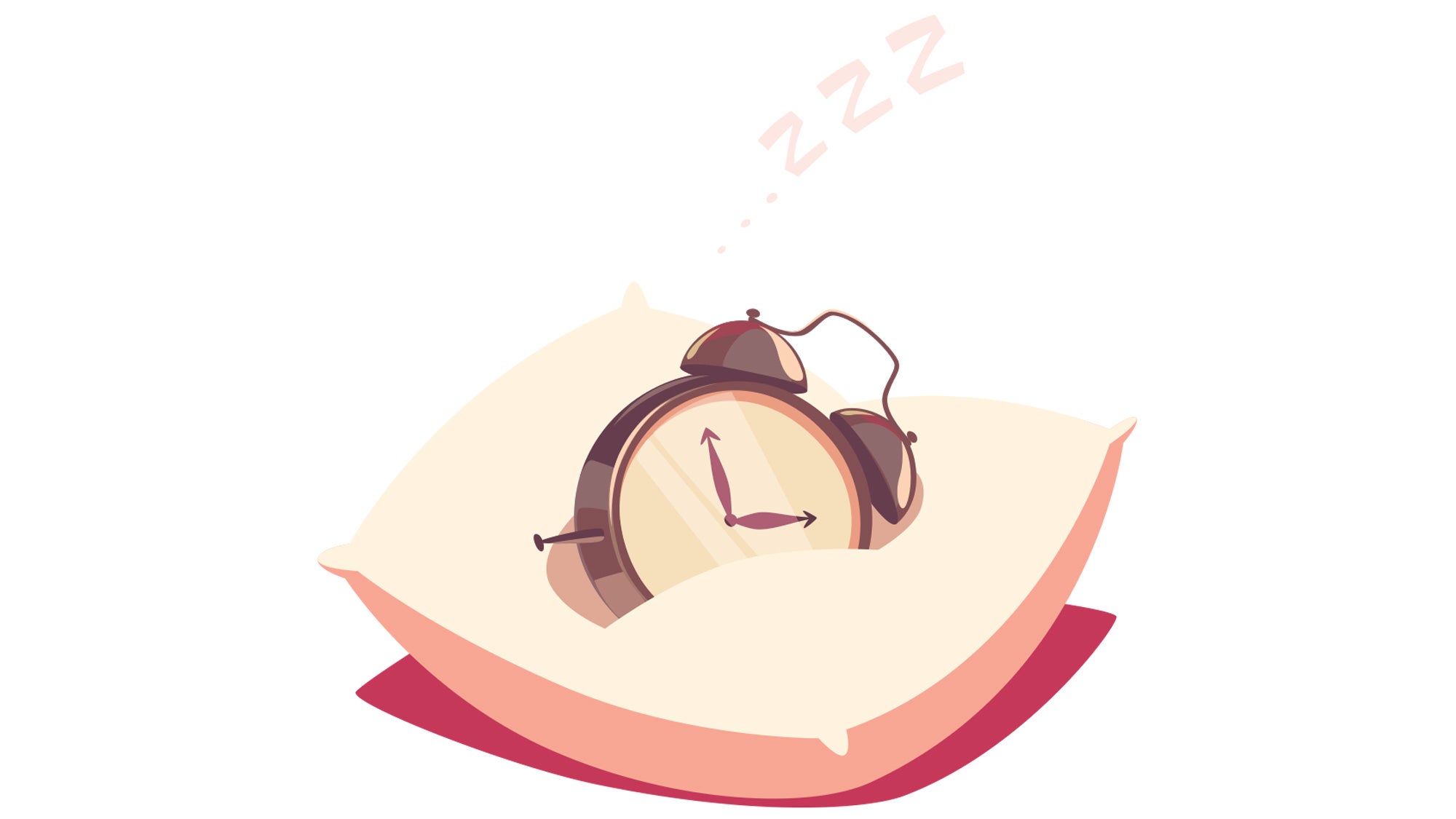 Stop-Working-Out_Alarm-Clock_Doremi_88-web Illustration of alarm clock on a pillow
