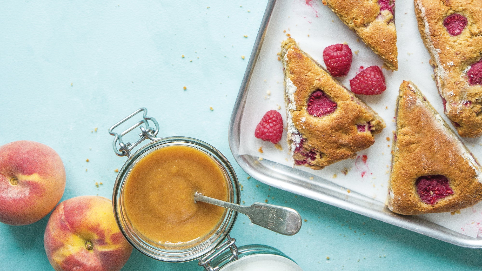 Ginger-Raspberry-Muffin-Scones-&-Peach-Jam-71_web None