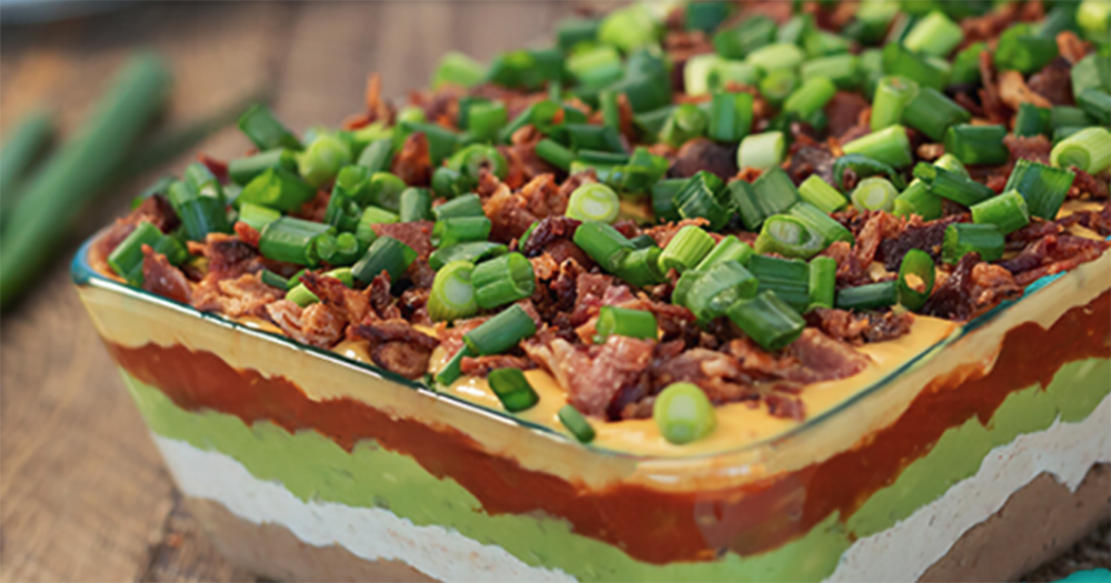 Mexican 7-Layer Dip with Bacon None