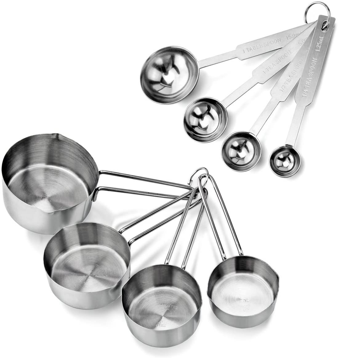 New Star Foodservice 42917 Stainless Steel Measuring Spoons and Measuring Cups Combo, Set of 8 New Star Foodservice 42917 Stainless Steel Measuring Spoons and Measuring Cups Combo, Set of 8