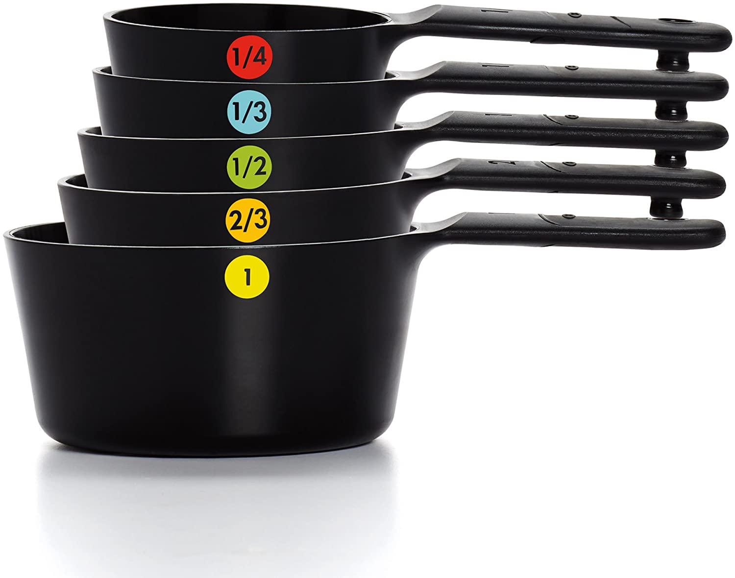 OXO Good Grips Plastic Measuring Cups, 6-Piece, Black OXO Good Grips Plastic Measuring Cups, 6-Piece, Black