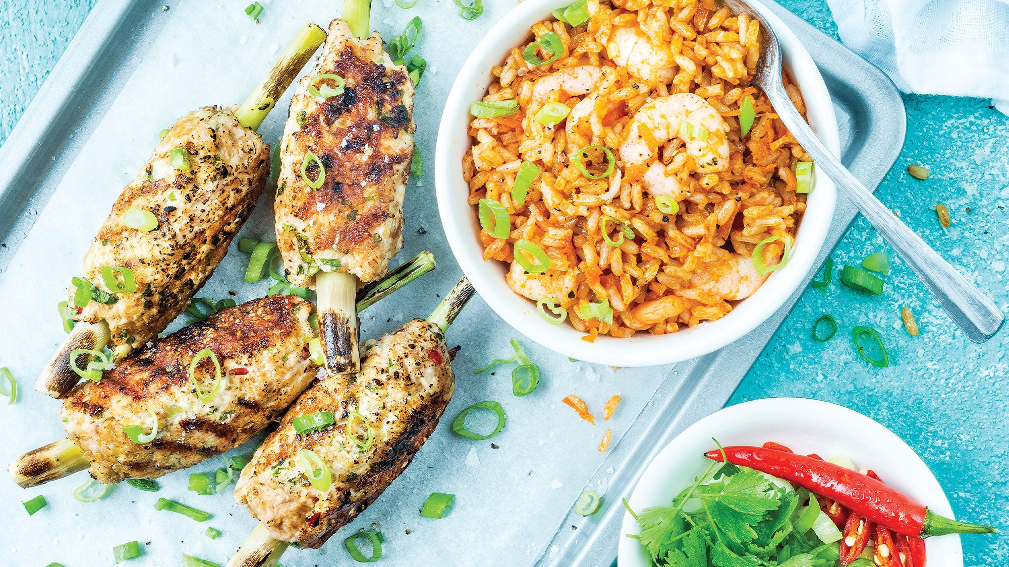 Chicken-Satays_94-web-new Lemongrass Chicken Satays & Shrimp Fried Rice recipe