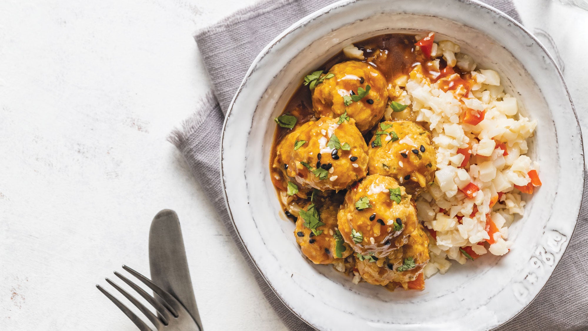 Ginger-Turkey-Meatballs-with-Coconut-Cauli-Rice_90-web Ginger Turkey Meatballs with Coconut Cauli Rice recipe