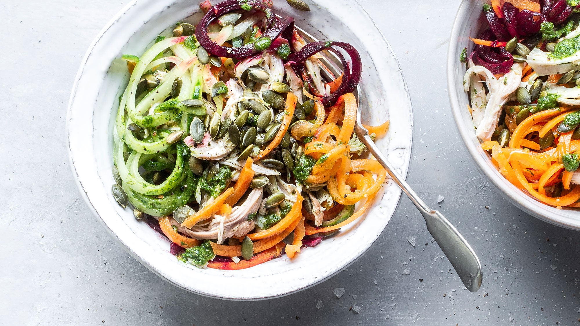 Rainbow Vegetable Salad with Chicken recipe